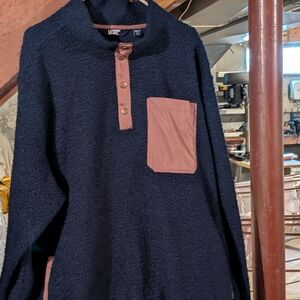 NWOT, Never Worn, Super Soft Lands End Men's 3XLT Navy Fleece Pullover